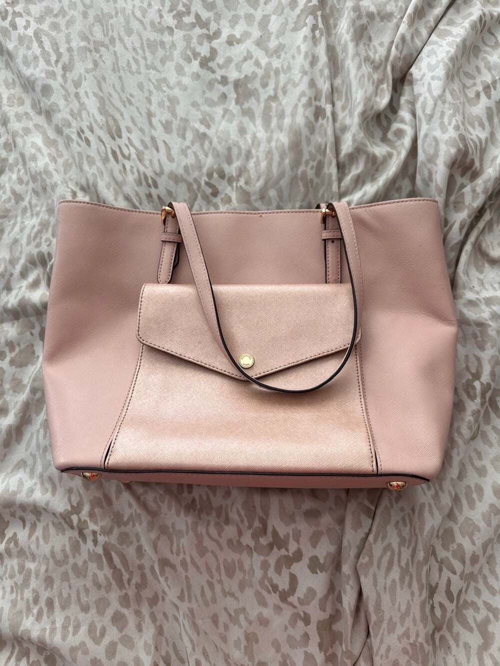 Michael Kors Jet Set Medium Pocket Tote Bag Soft Pink